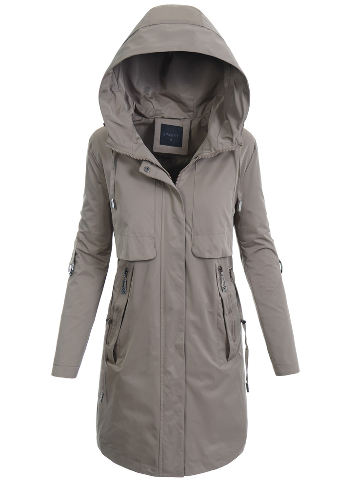 Kurtka Parka Wiosenna Brązowa