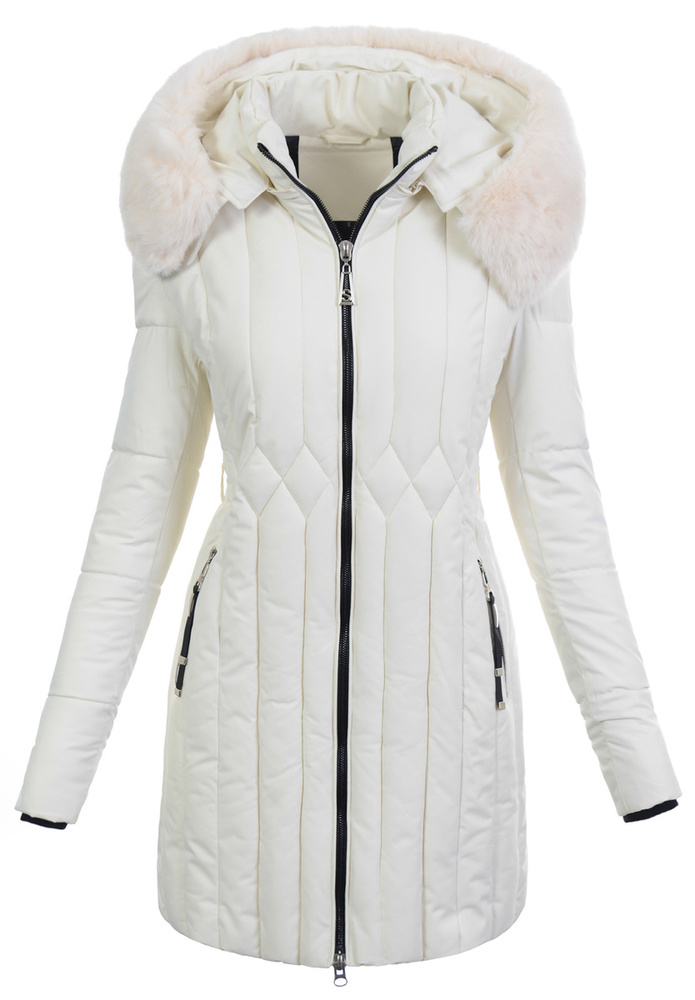 Damska Kurtka Zimowa Ecru