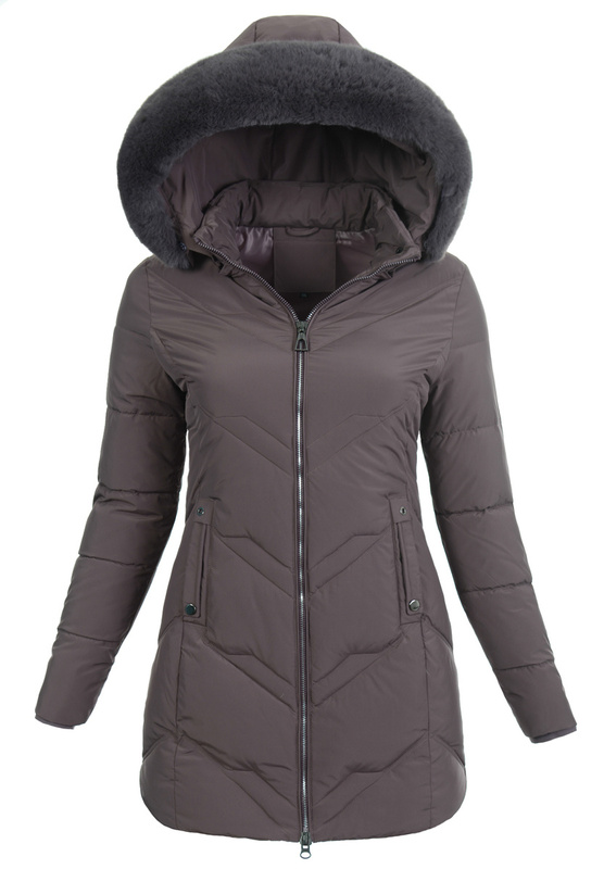 Damska Zimowa Ortalionowa Kurtka Fioletowa