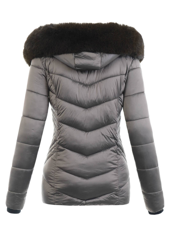 Damska Ortalionowa Zimowa Kurtka Brązowa