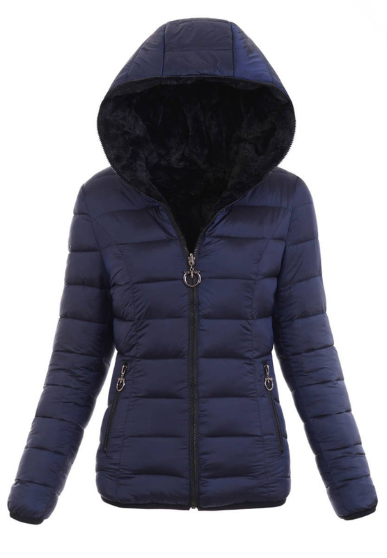 Damska Zimowa Ortalionowa Kurtka Granat