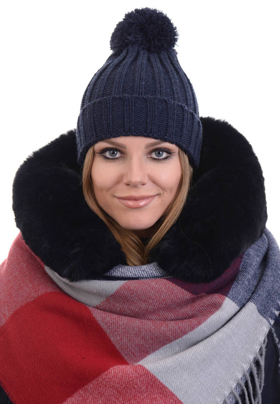 Damska Czapka Granatowa