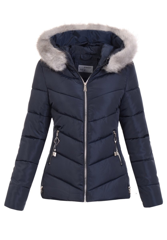 Damska Zimowa Kurtka Granatowa