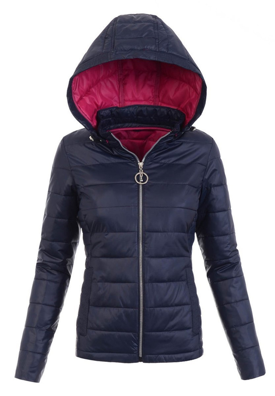 Damska Wiosenno-Jesienna Kurtka Granatowa