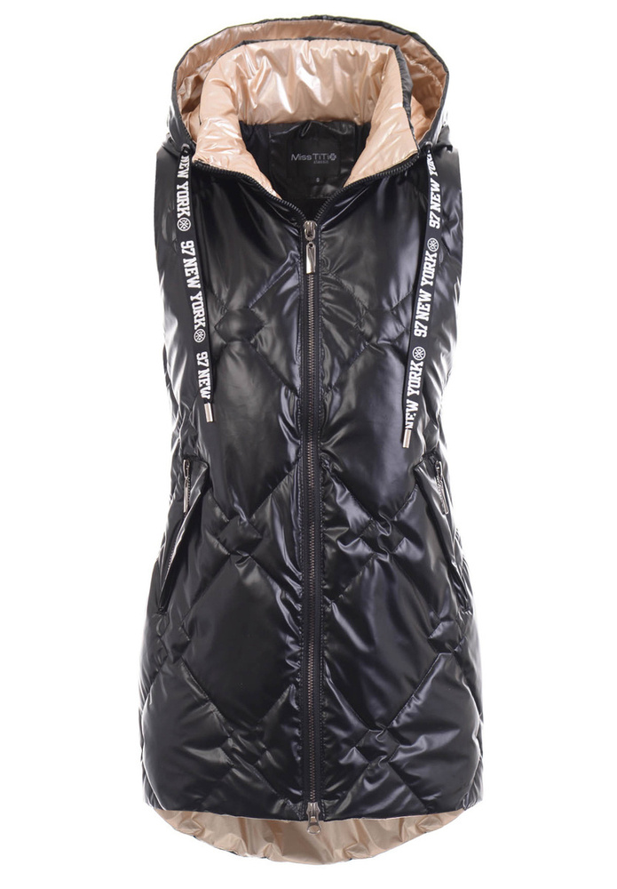 Damska Kamizelka Bezrękawnik Czarny