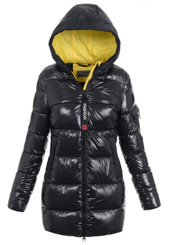 Damska Zimowa Kurtka Czarno-Żółta