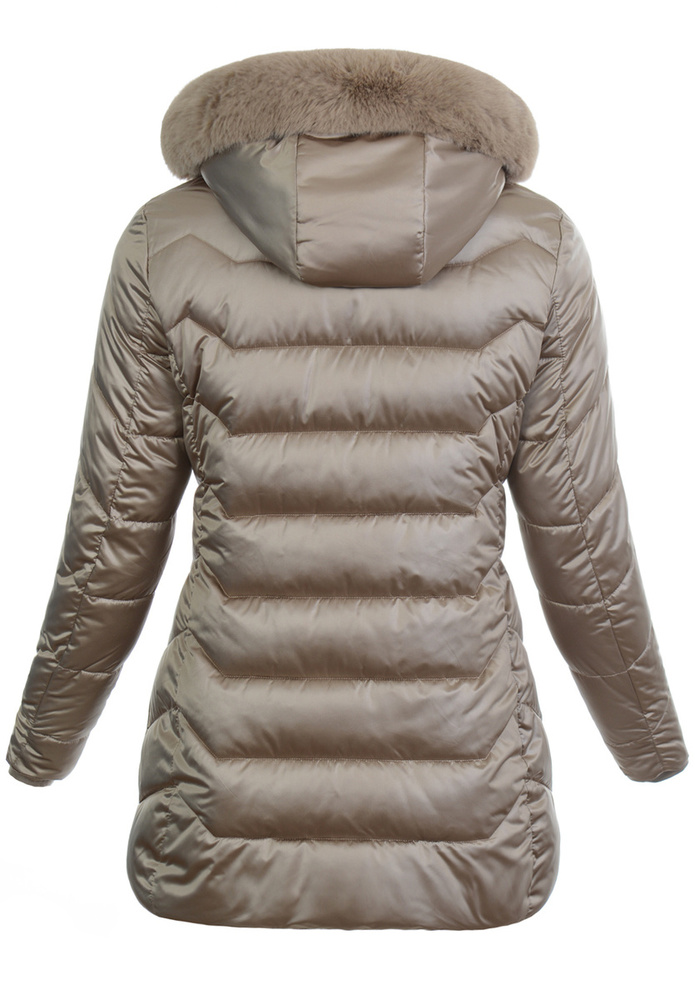 Damska Zimowa Ortalionowa Kurtka Cappuccino