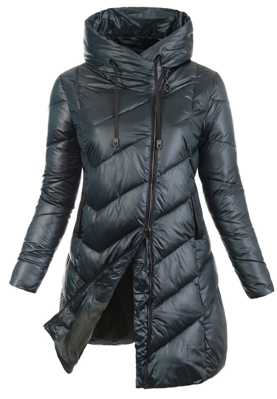Damska Zimowa Ortalionowa Kurtka Zielona