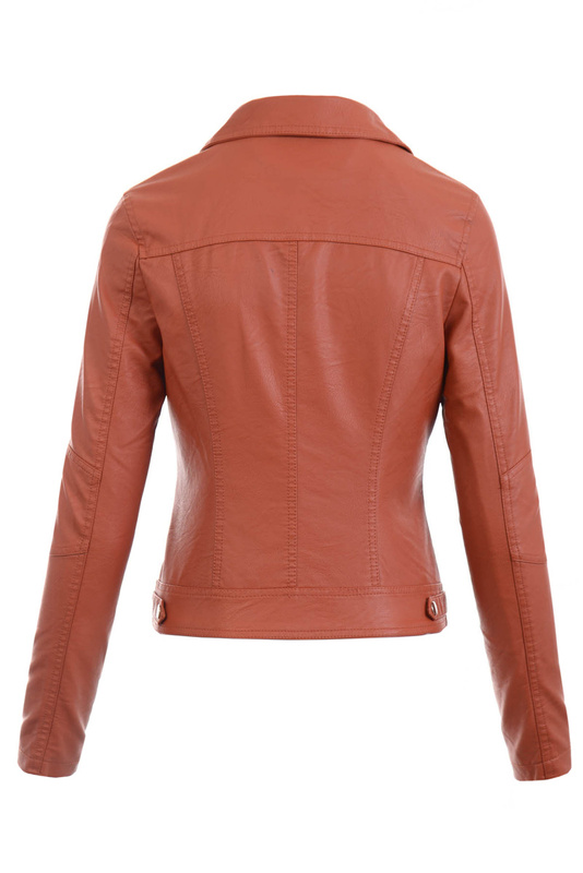 Damska Kurtka Ramoneska Ceglana