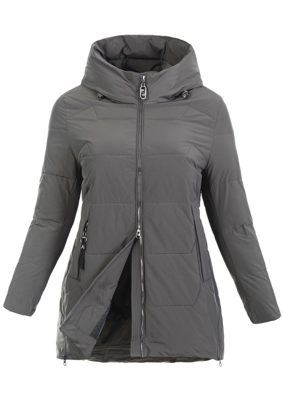 Damska Zimowa Ortalionowa Kurtka Grafitowa