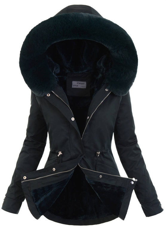 Damska Kurtka Parka Angelika Butelkowo Zielona