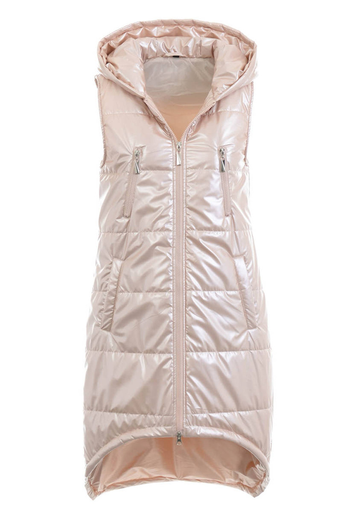 Damska Kamizelka Bezrękawnik Perłowo Różowy