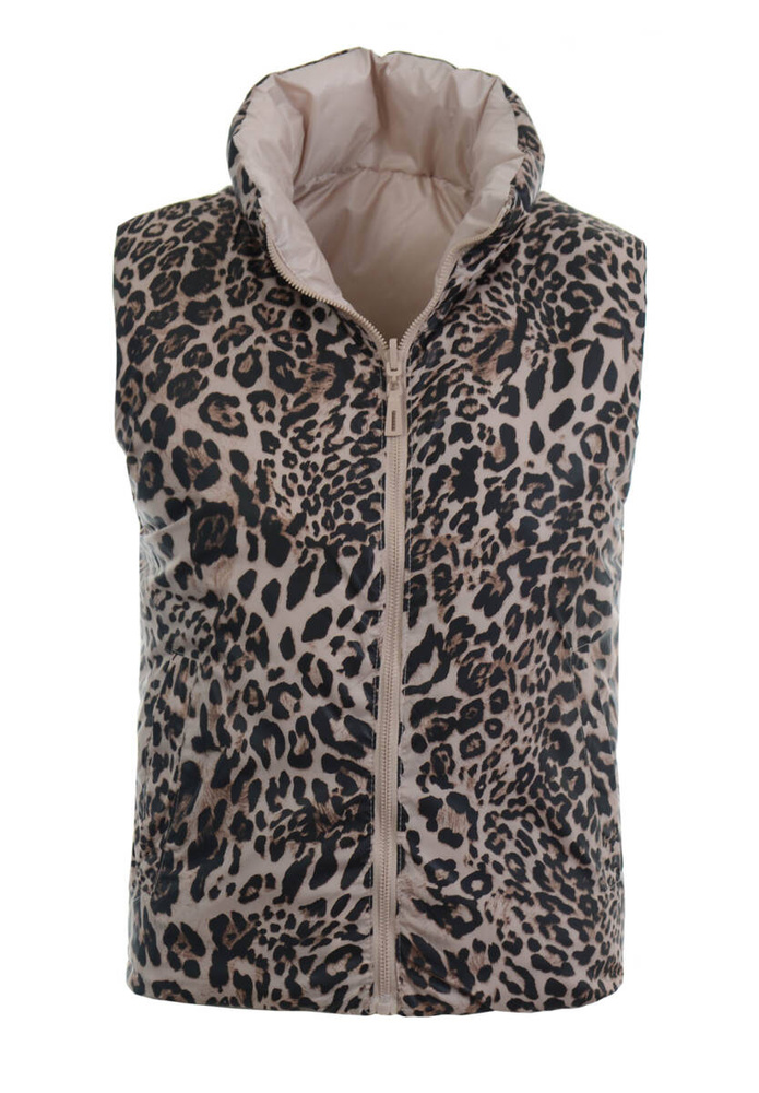 Damska Kamizelka Bezrękawnik Dwustronny Perłowo Beżowy