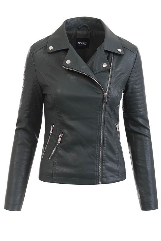 Damska Kurtka Ramoneska Zielona