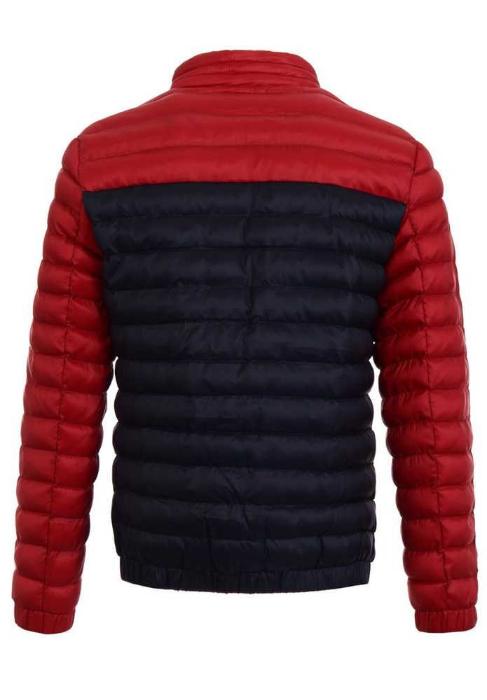 Męska Kurtka Jesienna Czerwono Niebiesko Granatowa