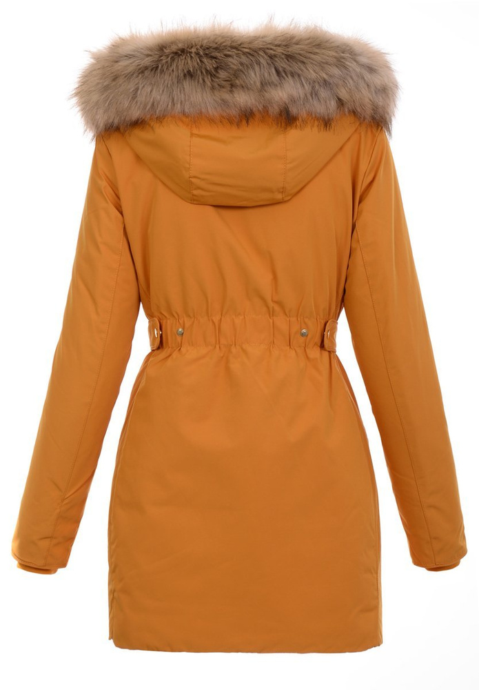 Damska Ortalionowa Zimowa Kurtka Camel