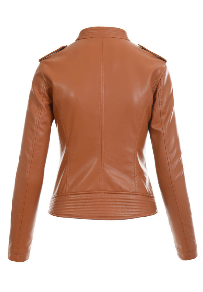 Damska Kurtka Ramoneska Brązowa