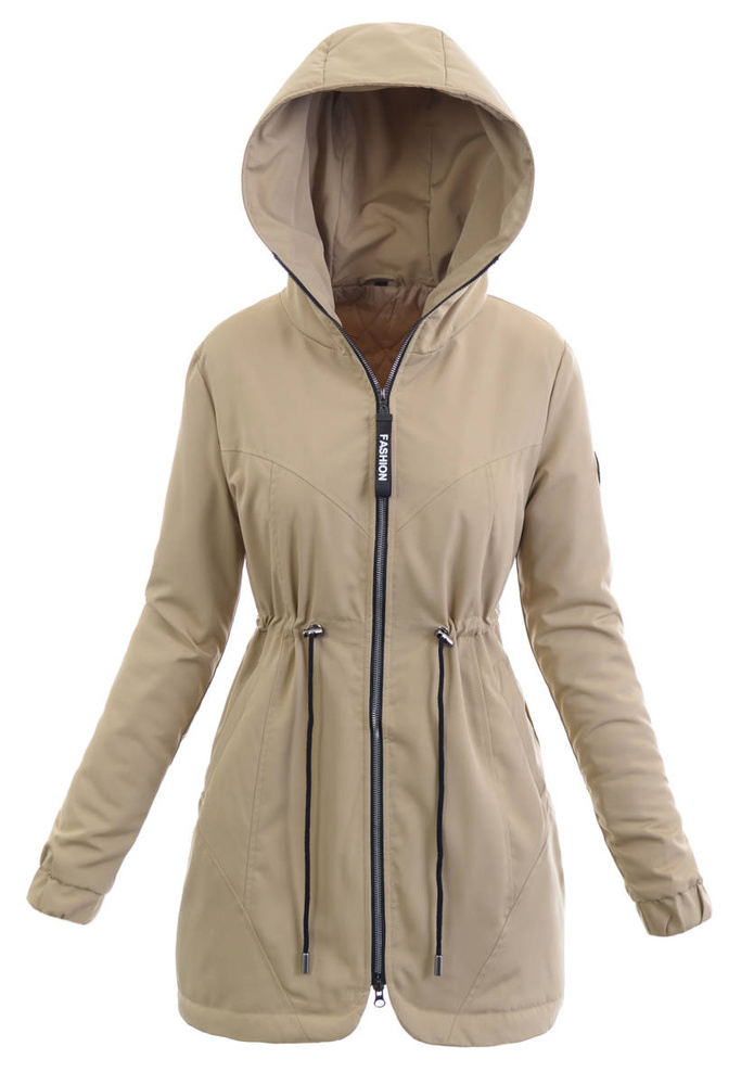 Damska Wiosenno-Jesienna Kurtka Beżowa