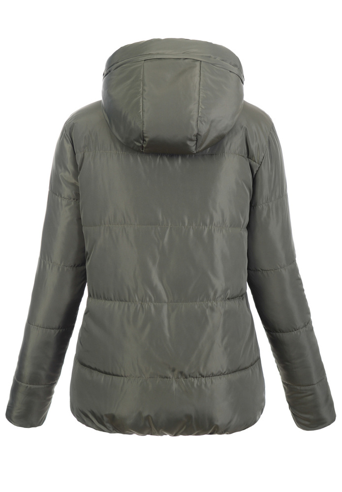 Damska Zimowa Ortalionowa Kurtka Dwustronna Khaki