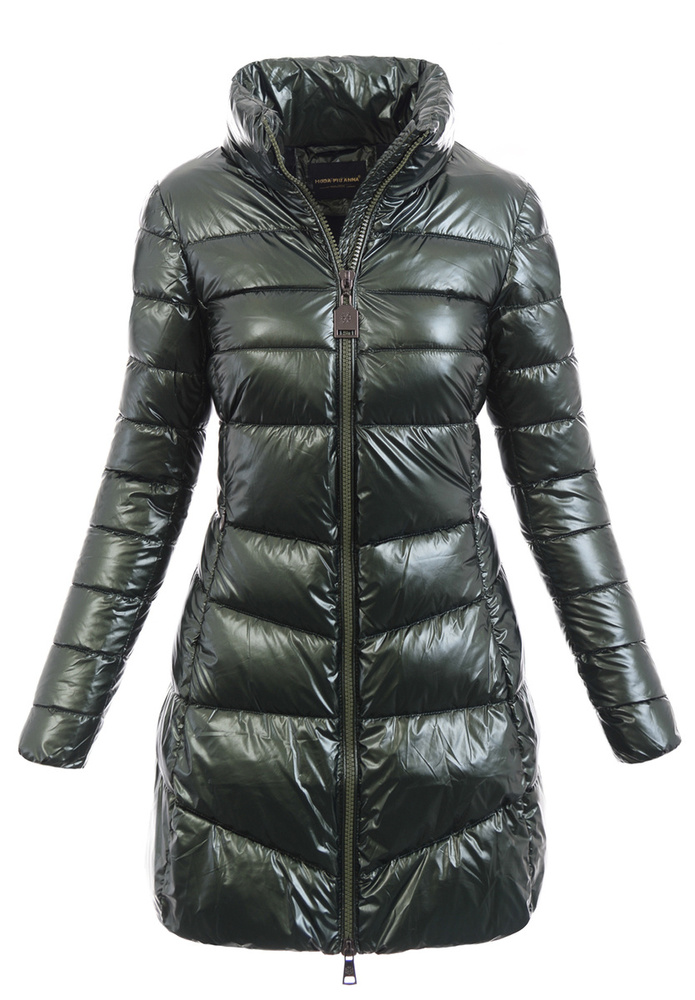Damska Zimowa Ortalionowa Kurtka Zielona