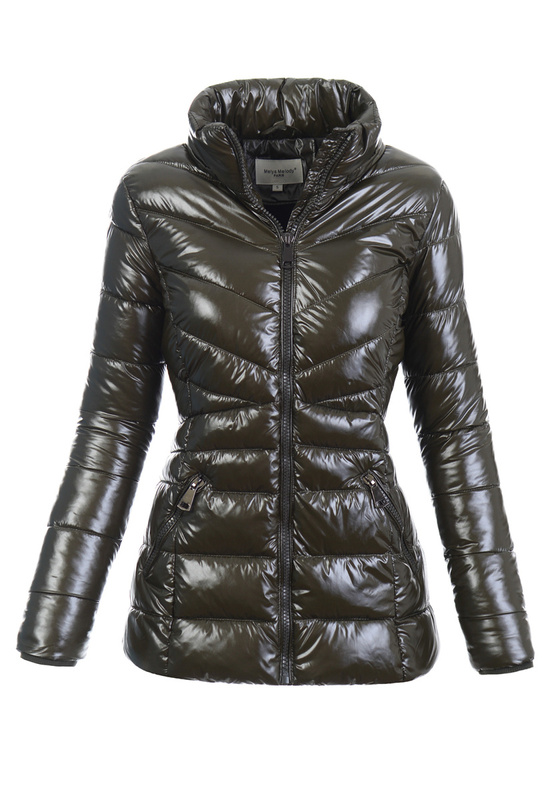 Damska Zimowa Ortalionowa Kurtka Zielona