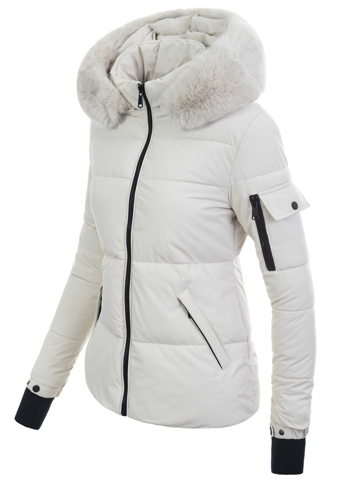 Damska Kurtka Zimowa Ecru