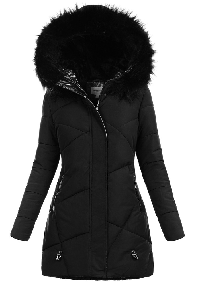 Damska Zimowa Ortalionowa Kurtka Czarna