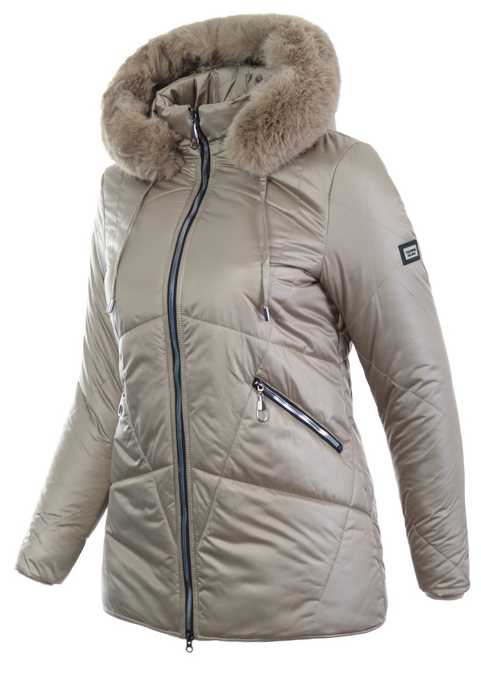 Damska Zimowa Ortalionowa Kurtka Cappuccino
