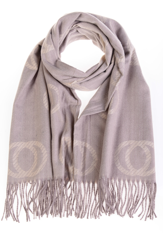 Szal Damski Wzór W Koła Jasny Beż