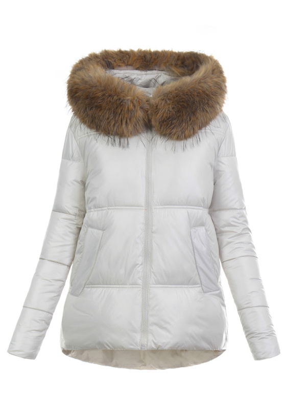 Damska Zimowa Ortalionowa Kurtka Ecru