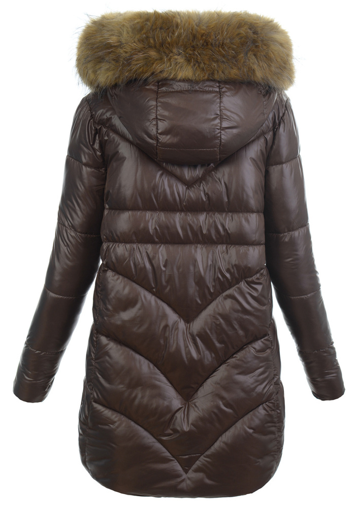Damska Kurtka Zimowa Brązowa