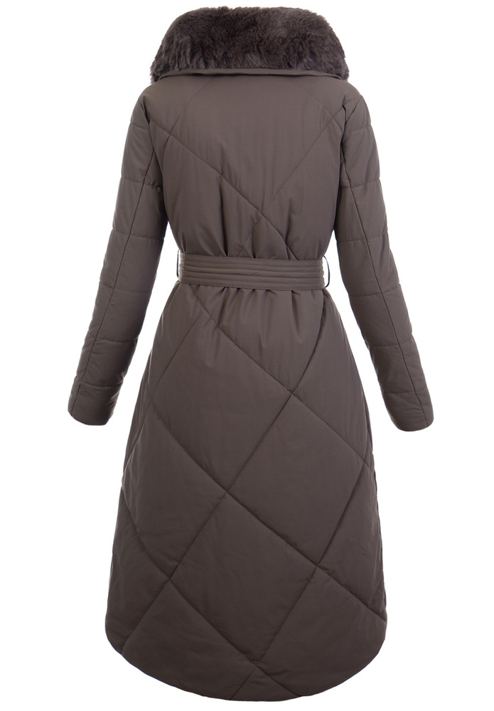 Damska Zimowa Ortalionowa Kurtka Brązowa