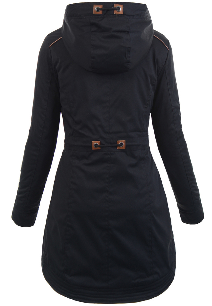 Damska Zimowa Ortalionowa Kurtka Czarna