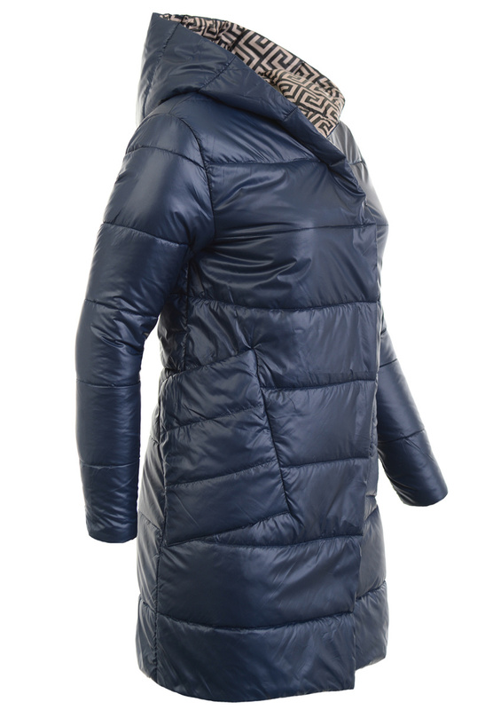 Damska Wiosenno-Jesienna Kurtka Granatowa