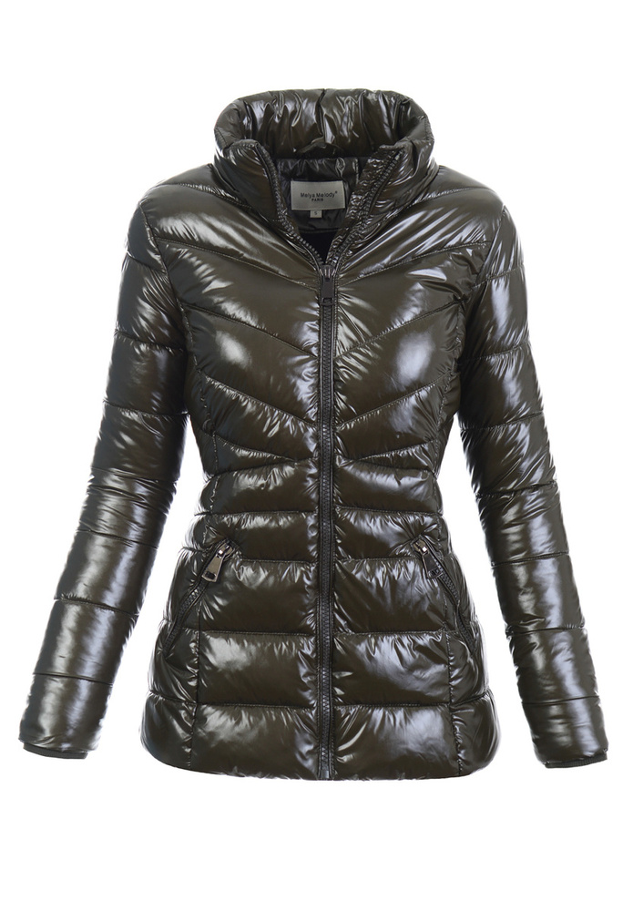 Damska Zimowa Ortalionowa Kurtka Zielona