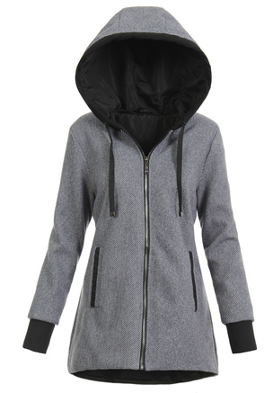 Damski Płaszcz Przejściowy Grafitowy