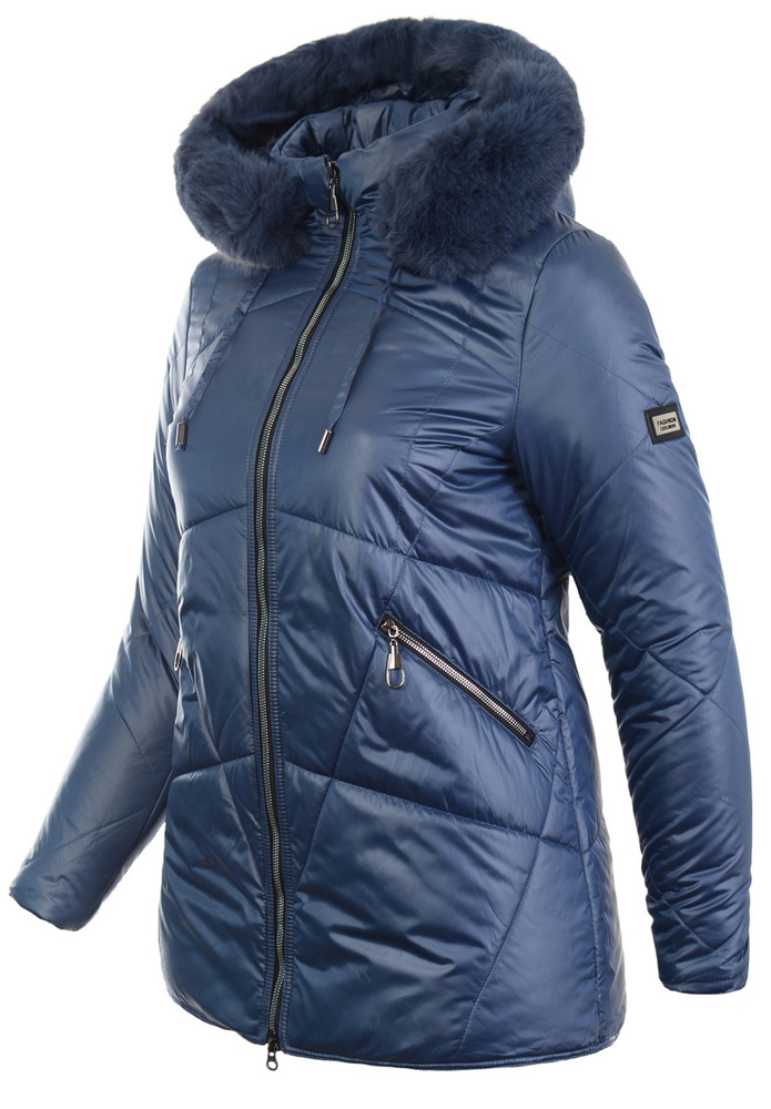 Damska Zimowa Ortalionowa Kurtka Niebieska
