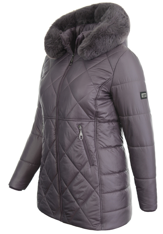 Damska Zimowa Ortalionowa Kurtka Fioletowa