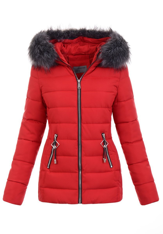 Damska Zimowa Kurtka Czerwona