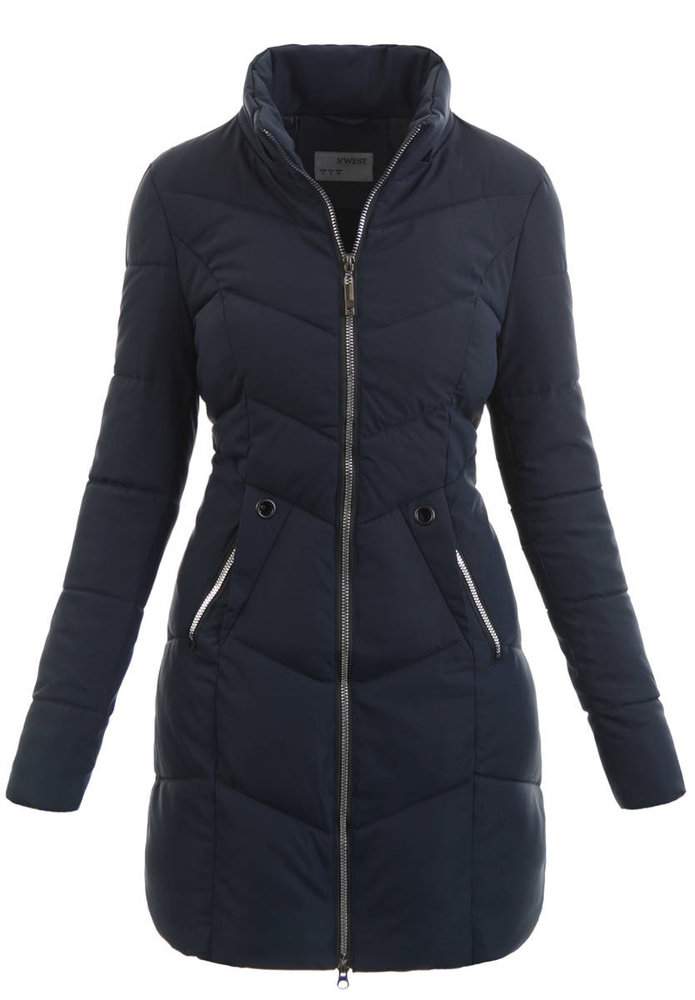 Damska Zimowa Ortalionowa Kurtka Granatowa