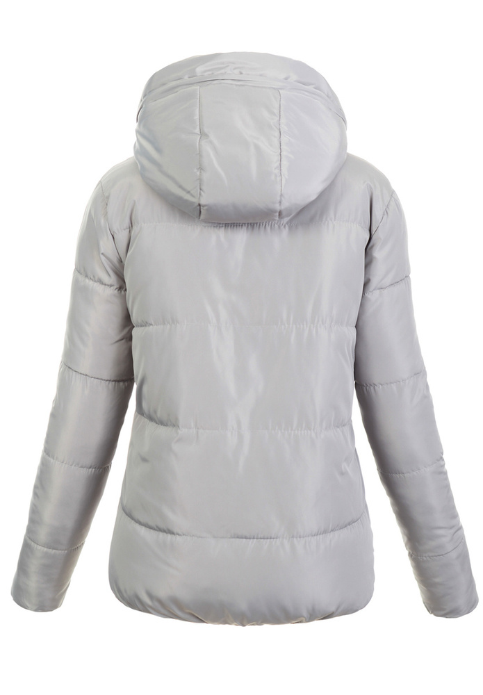 Damska Zimowa Ortalionowa Kurtka Dwustronna Szara