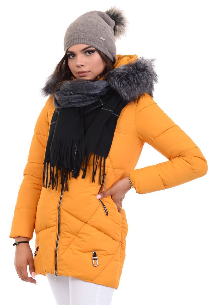 Damska Ortalion Zimowa Kurtka Camel