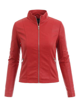 Damska Kurtka Ramoneska Czerwona