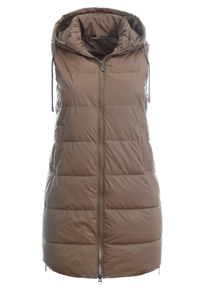 Damska Kamizelka Bezrękawnik Brązowy