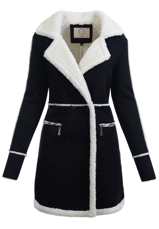 Damska Zimowa Kurtka Kożuszek Brązowy