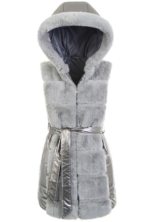 Damska Kamizelka Bezrękawnik Grafitowy