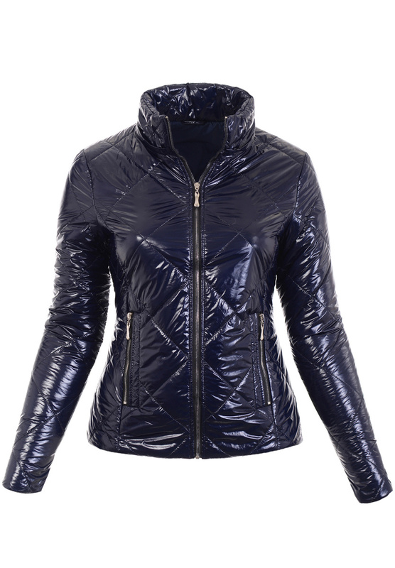 Damska Wiosenno-Jesienna Kurtka Granatowa