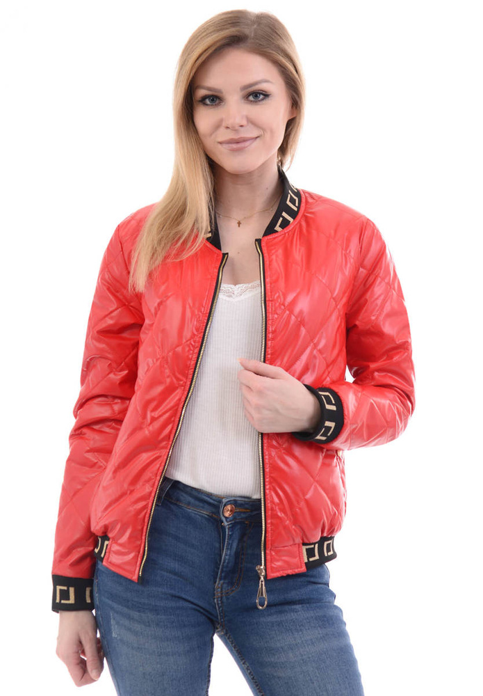 Damska Wiosenna Ortalion Kurtka Czerwona