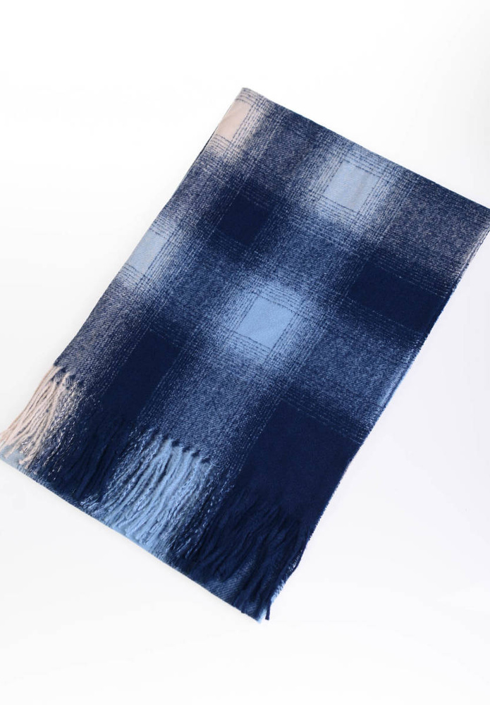 Szal Damski W Kratę Granatowy