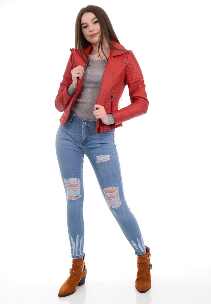 Damskie Spodnie Jeansowe Niebieskie